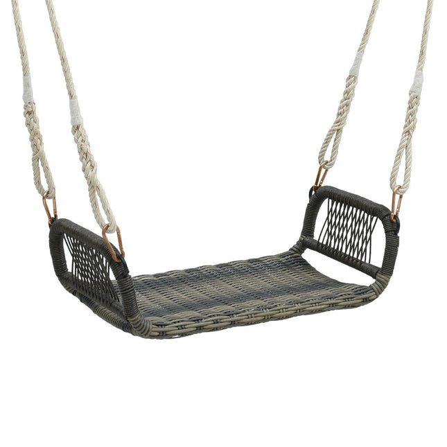 Chaise suspendue en rotin avec 2 cordes de chanvre Chaise suspendue résistante aux intempéries Peut supporter jusqu'à 180 kg Siège pivotant