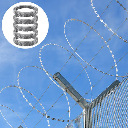 Razor Barbed Wire, Galvanized, 75 m, 5 Rolls