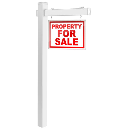 Immobilienschildpfosten, UPVC, 180 cm, kein Graben erforderlich