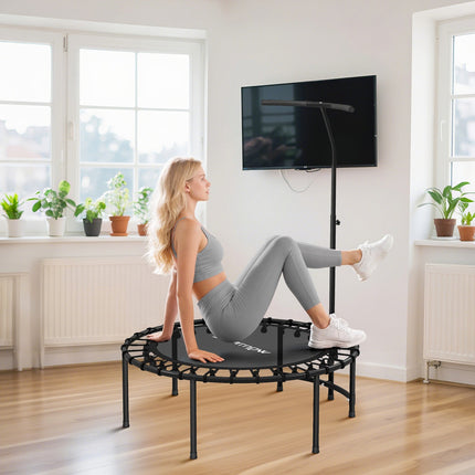 Rebounder-Trampolin, verstellbarer Griff, Schwarz