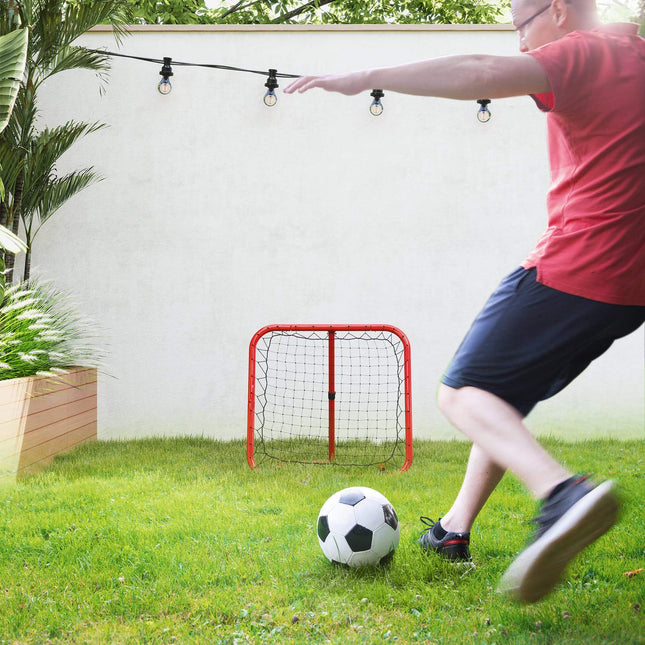 Zusammenklappbarer Fußball-Rebounder – rot, Metall, 63 x 63 cm