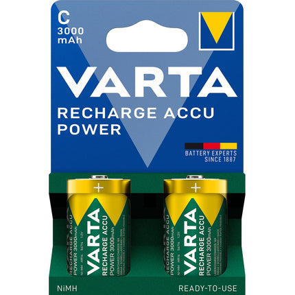 Rechargeable C Batteries, 3000 mAh, 2-Pack