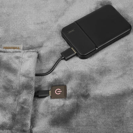 Couverture chauffante rechargeable avec batterie externe de 5000 mAh