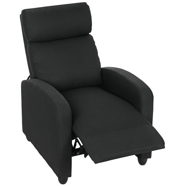 Relaxliege, verstellbar um 135°, Leinen-Polyester, Schwarz