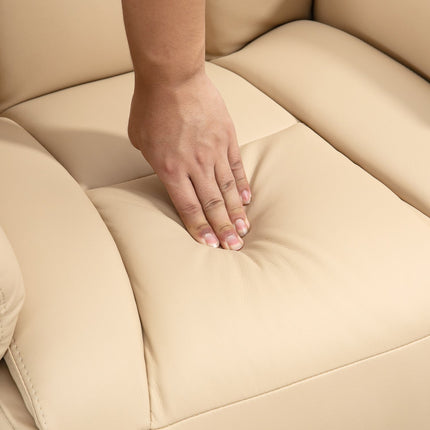 Fauteuil inclinable, similicuir, pivotant à 360°, beige