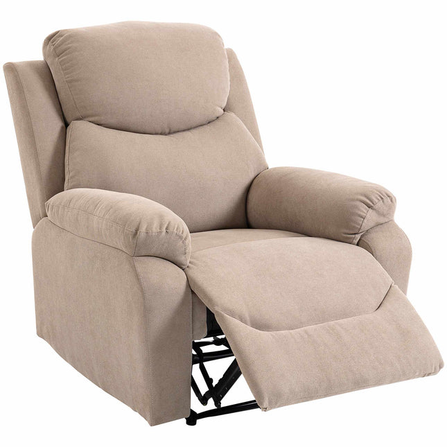 Fauteuil inclinable manuel, aspect lin, beige