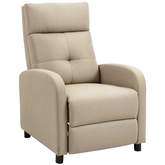 Fernsehsessel mit Fußstütze, Taschenfederkern, Beige