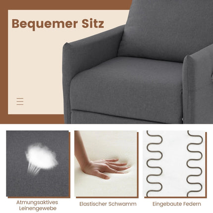 Liegesessel mit verstellbarer Rückenlehne & Fußstütze, Dunkelgrau