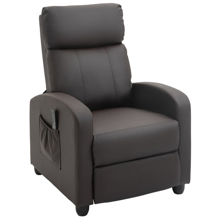 Fauteuil inclinable avec massage, dossier réglable, similicuir