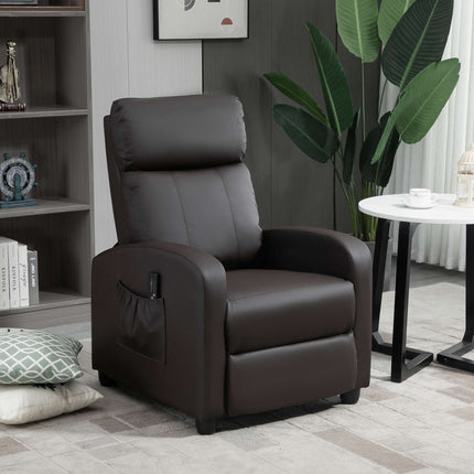Fauteuil inclinable avec massage, dossier réglable, similicuir