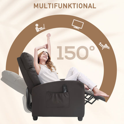 Fauteuil inclinable avec massage, dossier réglable, similicuir