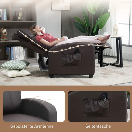 Fauteuil inclinable avec massage, dossier réglable, similicuir