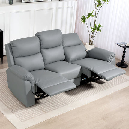 3-Sitzer Relaxsofa, Kunstleder, Dunkelgrau