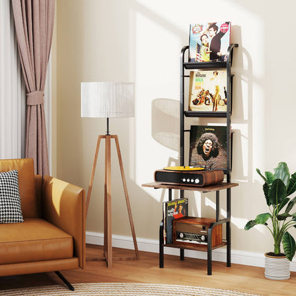 Record Player Stand, 5-Tier Vinyl Display Shelf
