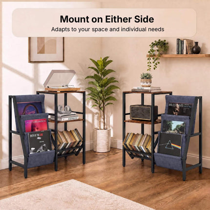 Record Player Stand with Vinyl Storage for 400+ Albums, Rustic Brown, 82 cm
