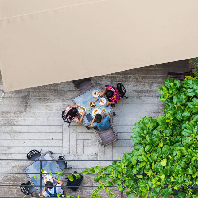 Voile d'ombrage rectangulaire beige pour terrasse - Protection UV