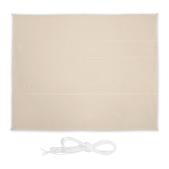 Voile d'ombrage rectangulaire beige pour terrasse - Protection UV