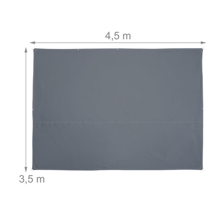 Voile d'ombrage rectangulaire grise, protection UV, déperlante