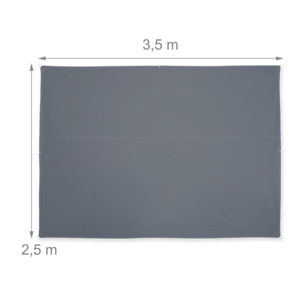 Voile d'ombrage rectangulaire grise, protection UV, déperlante