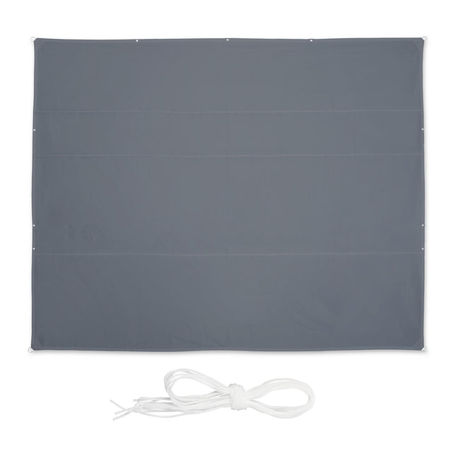 Voile d'ombrage rectangulaire grise, protection UV, déperlante