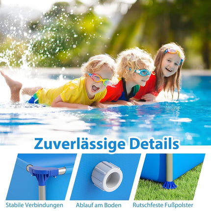 Rechteckiger Metallrahmen-Kinderpool, 2,28m x 1,59m x 42cm