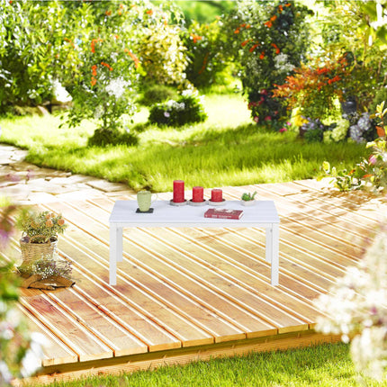 Rechteckiger Gartentisch – Wetterfester Kunststoff & Stahl