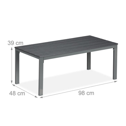Rechteckiger Gartentisch – Wetterfester Kunststoff & Stahl