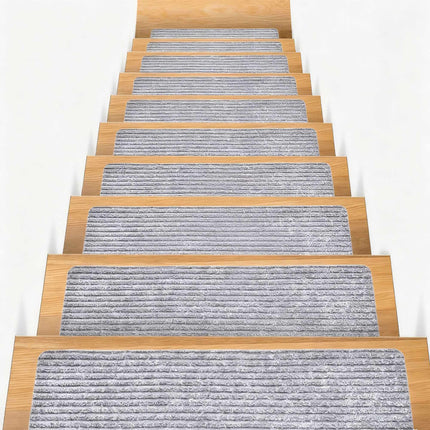 Tapis d'escalier rectangulaires, lot de 16, 65 × 20 cm, antidérapants