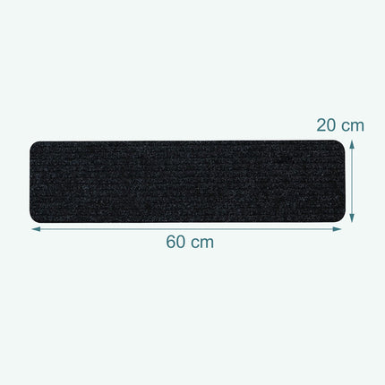 Rechteckige Treppenmatten, 16 Stück, 65×20 cm, rutschfest