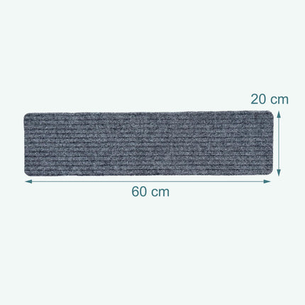 Tapis d'escalier rectangulaires, lot de 16, 65 × 20 cm, antidérapants