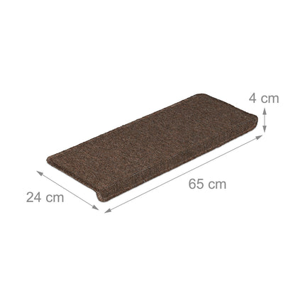 Lot de 15 marches d'escalier rectangulaires - Tapis antidérapants