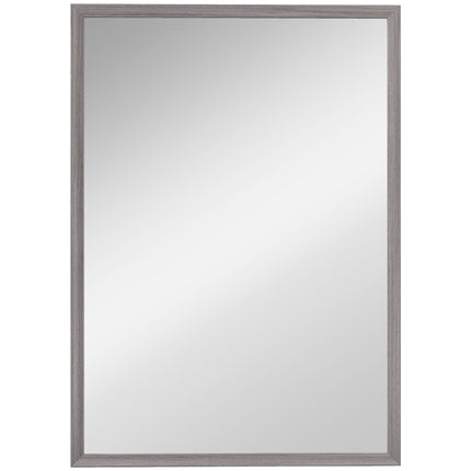 Miroir mural rectangulaire, 50 x 70 cm, cadre en bois gris