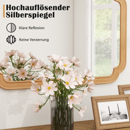 Rechteckiger Wandspiegel mit Holzrahmen, 90x60 cm