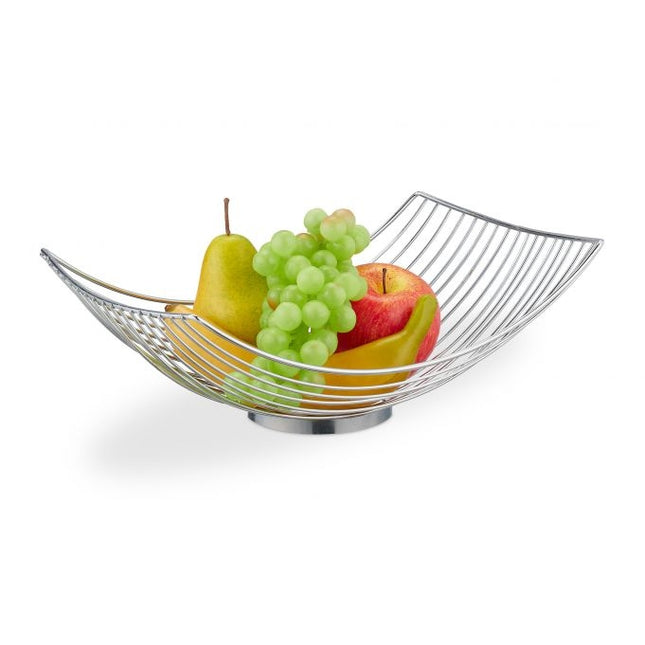 Rechteckige Obstschale in Silber