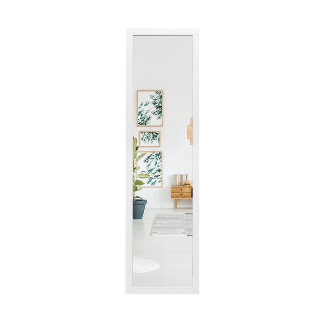Rechteckiger Ganzkörperspiegel mit Aufhängehaken für die Tür 33x119cm weiß