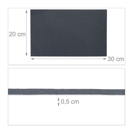 Lot de 6 assiettes rectangulaires en ardoise