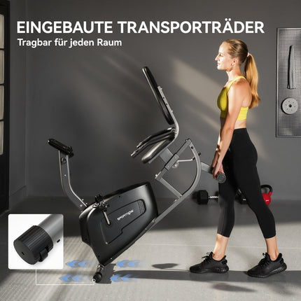 Liege-Heimtrainer, magnetisch, 8 Widerstandsstufen, LCD