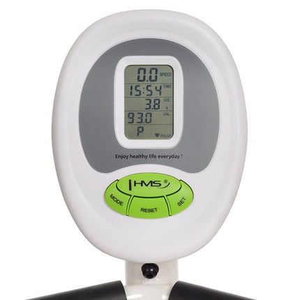 Vélo d'exercice magnétique allongé, blanc/vert