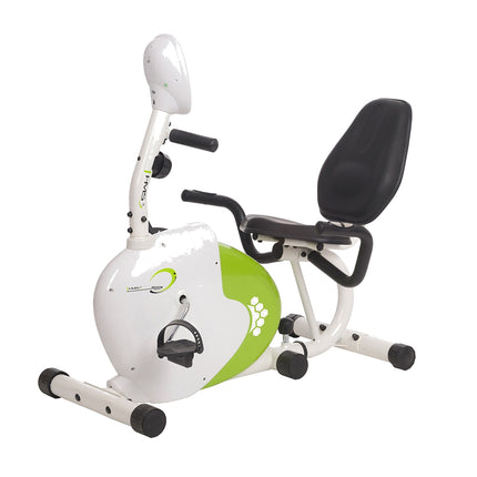 Vélo d'exercice magnétique allongé, blanc/vert