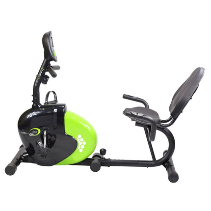 Vélo stationnaire magnétique couché, noir/vert