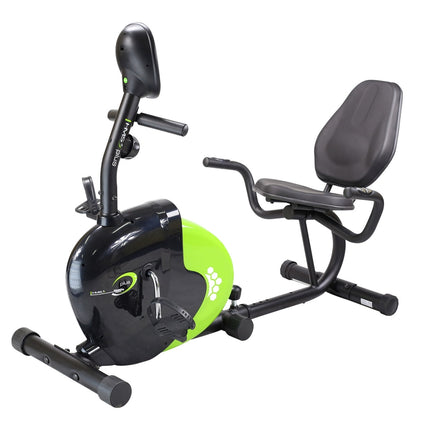 Vélo stationnaire magnétique couché, noir/vert