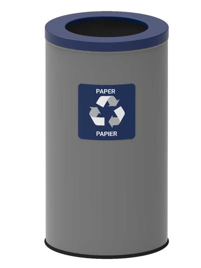 Poubelle de recyclage 75 L, bleue - Acier, fond antidérapant