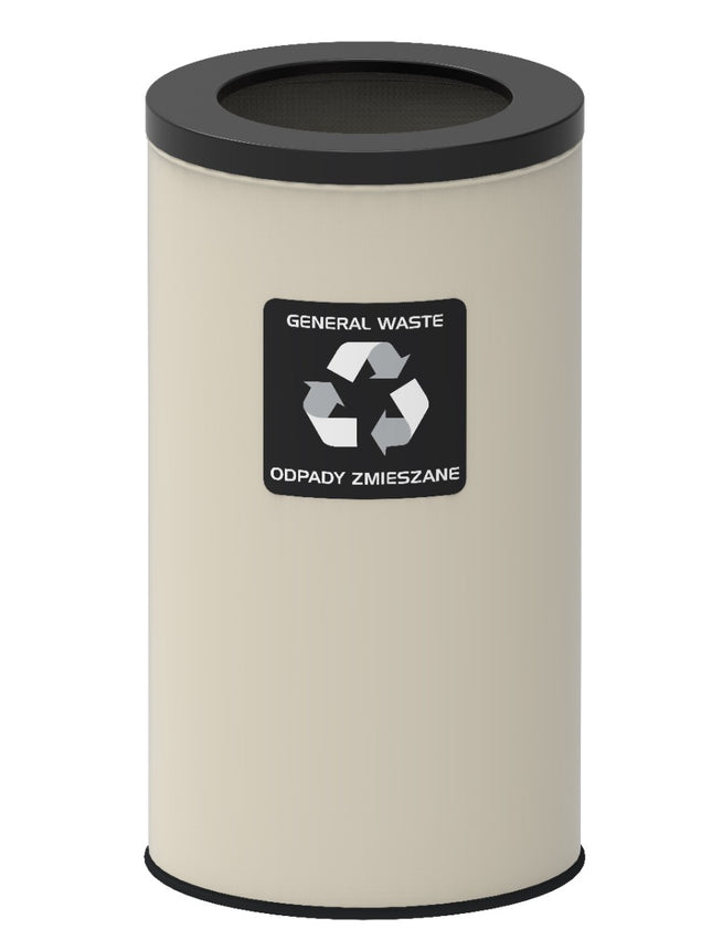 Poubelle de recyclage 75 L, acier blanc - Tri écologique des déchets