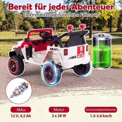Rotes 12V Kinder-Elektroauto mit Fernbedienung und Musik