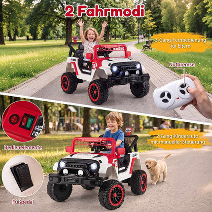 Rotes 12V Kinder-Elektroauto mit Fernbedienung und Musik