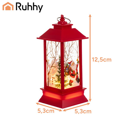 Lanterne de Noël LED rouge, à piles, 12,5 cm
