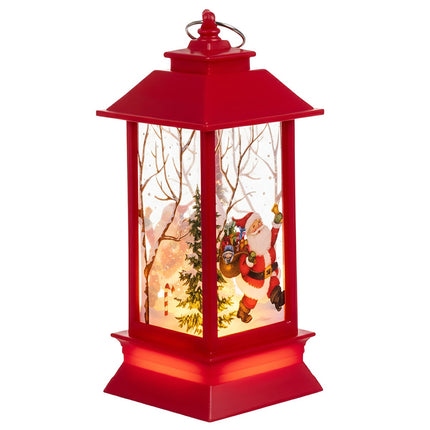 Lanterne de Noël LED rouge, à piles, 12,5 cm