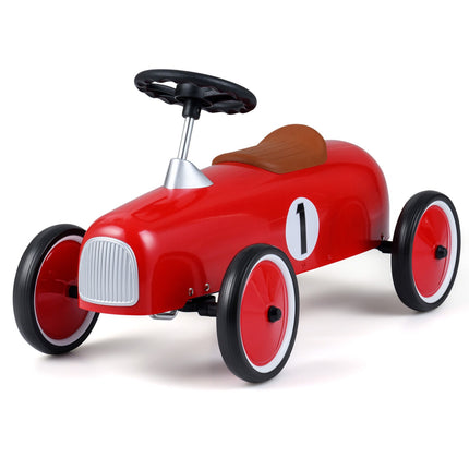 Voiture électrique rouge pour tout-petits avec cadre en acier et roues antidérapantes