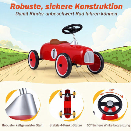 Voiture électrique rouge pour tout-petits avec cadre en acier et roues antidérapantes