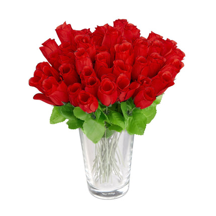 Roses artificielles rouges, 48 pcs.